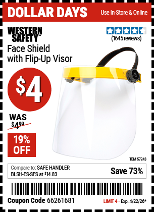 www.hfqpdb.com - WESTERN SAFETY FACE SHIELD WITH FLIP-UP VISOR Lot No. 57243
