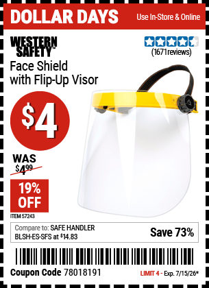 www.hfqpdb.com - WESTERN SAFETY FACE SHIELD WITH FLIP-UP VISOR Lot No. 57243