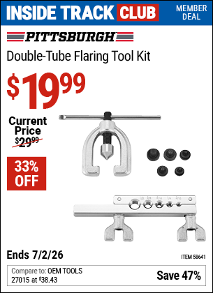 www.hfqpdb.com - PITTSBURGH DOUBLE-TUBE FLARING TOOL KIT Lot No. 58641