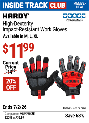 www.hfqpdb.com - HARDY HIGH-DEXTERITY IMPACT-RESISTANT WORK GLOVES Lot No. 70174/70175/70207
