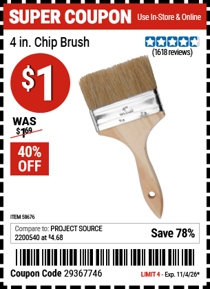 www.hfqpdb.com - 4 IN. CHIP BRUSH Lot No. 58676