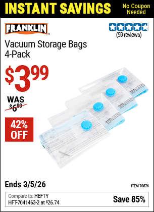 www.hfqpdb.com - FRANKLIN VACUUM STORAGE BAGS, 4-PACK Lot No. 70876