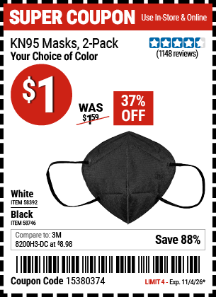 www.hfqpdb.com - KN95 MASKS, 2-PACK Lot No. 58392/58746
