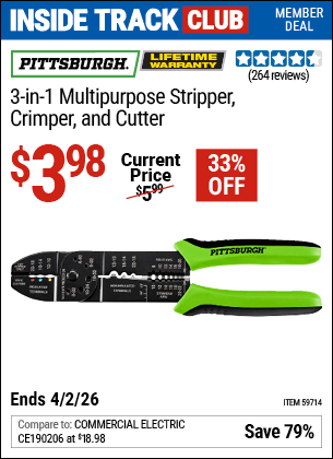 www.hfqpdb.com - PITTSBURGH 3-IN-1 MULTIPURPOSE STRIPPER, CRIMPER, AND CUTTER Lot No. 59714