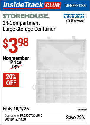 www.hfqpdb.com - STOREHOUSE 24-COMPARTMENT LARGE STORAGE CONTAINER Lot No. 94458