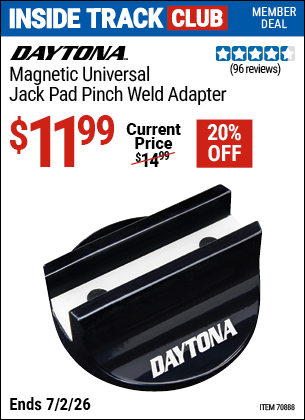 www.hfqpdb.com - DAYTONA MAGNETIC UNIVERSAL JACK PAD PINCH WELD ADAPTER Lot No. 70888