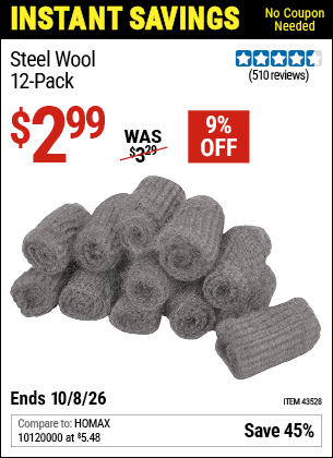 www.hfqpdb.com - STEEL WOOL, 12-PACK Lot No. 43528