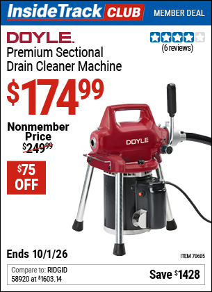 www.hfqpdb.com - DOYLE PREMIUM SECTIONAL DRAIN CLEANER MACHINE Lot No. 70605