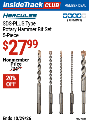 www.hfqpdb.com - HERCULES SDS-PLUS TYPE ROTARY HAMMER BITS SET, 5-PIECE Lot No. 73178