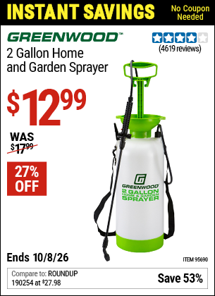 www.hfqpdb.com - GREENWOOD 2 GALLON HOME AND GARDEN SPRAYER Lot No. 95690/63134
