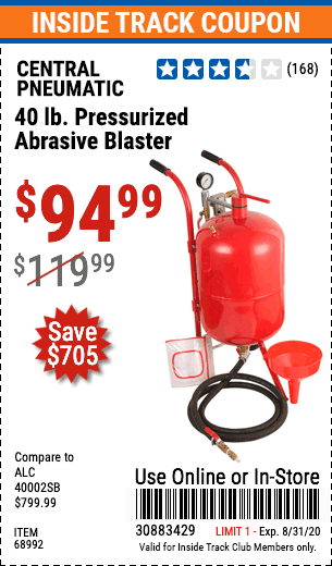 20 lb. Pressurized Abrasive Blaster