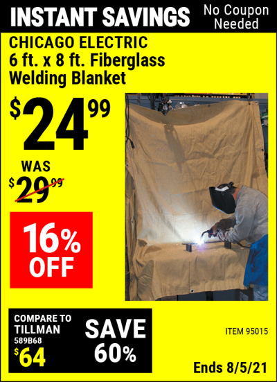6 ft. x 8 ft. Fiberglass Welding Blanket