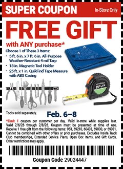 Harbor Freight FREE Coupon U.S. GENERAL 18 IN. MAGNETIC TOOL HOLDER Lot No. 60433/61199 Expired: 2/8/26 - FWP