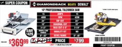 Harbor Freight Coupon 2.4 HP, 10" INDUSTRIAL TILE/BRICK SAW Lot No. 64684 Expired: 6/30/19 - $369.99