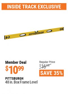 Harbor Freight ITC Coupon 48" BOX FRAME LEVEL Lot No. 92994/69245 Expired: 4/29/21 - $10.99