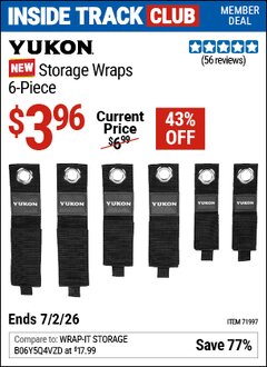 Harbor Freight Coupon YUKON STORAGE WRAPS, 6-PIECE Lot No. 71997 Valid: 12/31/69 - 7/2/26 - $3.96
